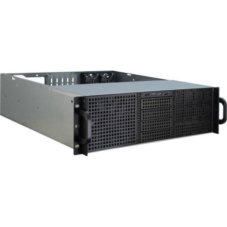 Inter-Tech IPC 3U-30248 Rackmount SSI EEB Case - High-Quality Black Design, No Power Supply Needed - Perfect for Your Server Set